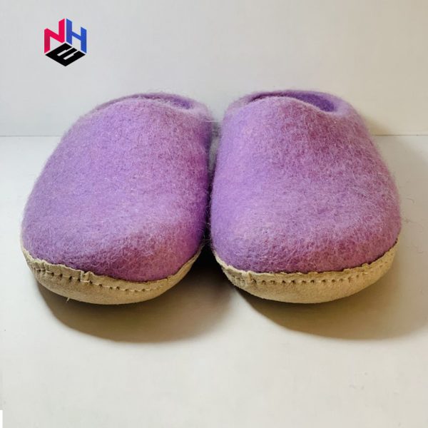 Purple Felt Wool Slippers