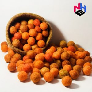 Orange Felt Wool Balls