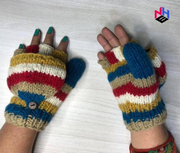 Stripe Wool Knitted Gloves
